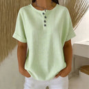 (Compre 1 Leve 2) Blusa Elora Com Listras Delicadas e Botões Frontais