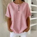 (Compre 1 Leve 2) Blusa Elora Com Listras Delicadas e Botões Frontais