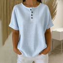 (Compre 1 Leve 2) Blusa Elora Com Listras Delicadas e Botões Frontais